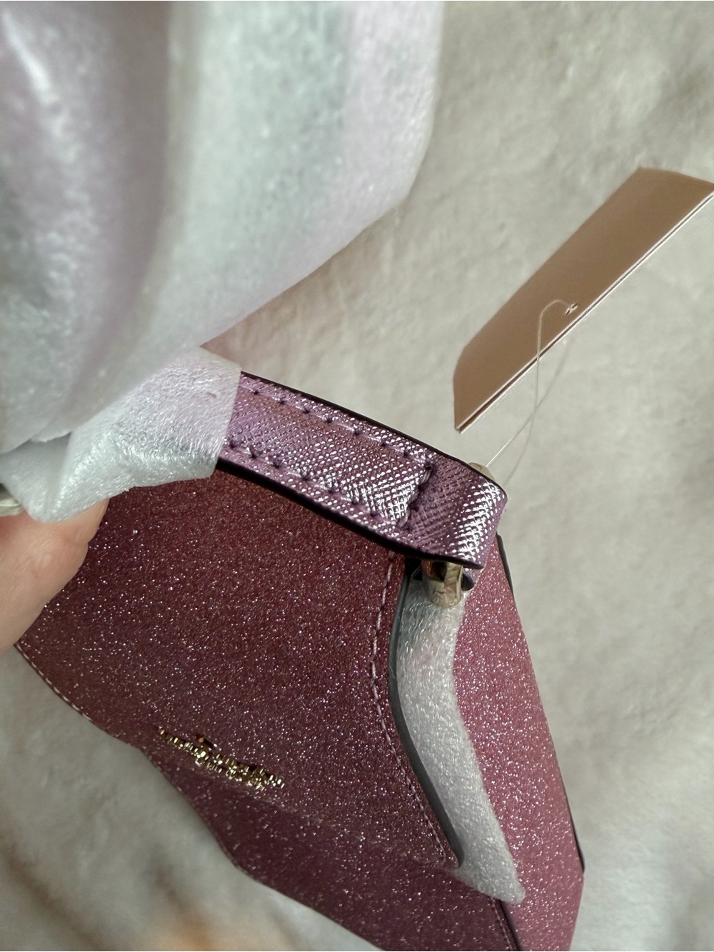 Kate Spade Lola Pink Glitter Crossbody Phone Bag - Picture 6 of 8
